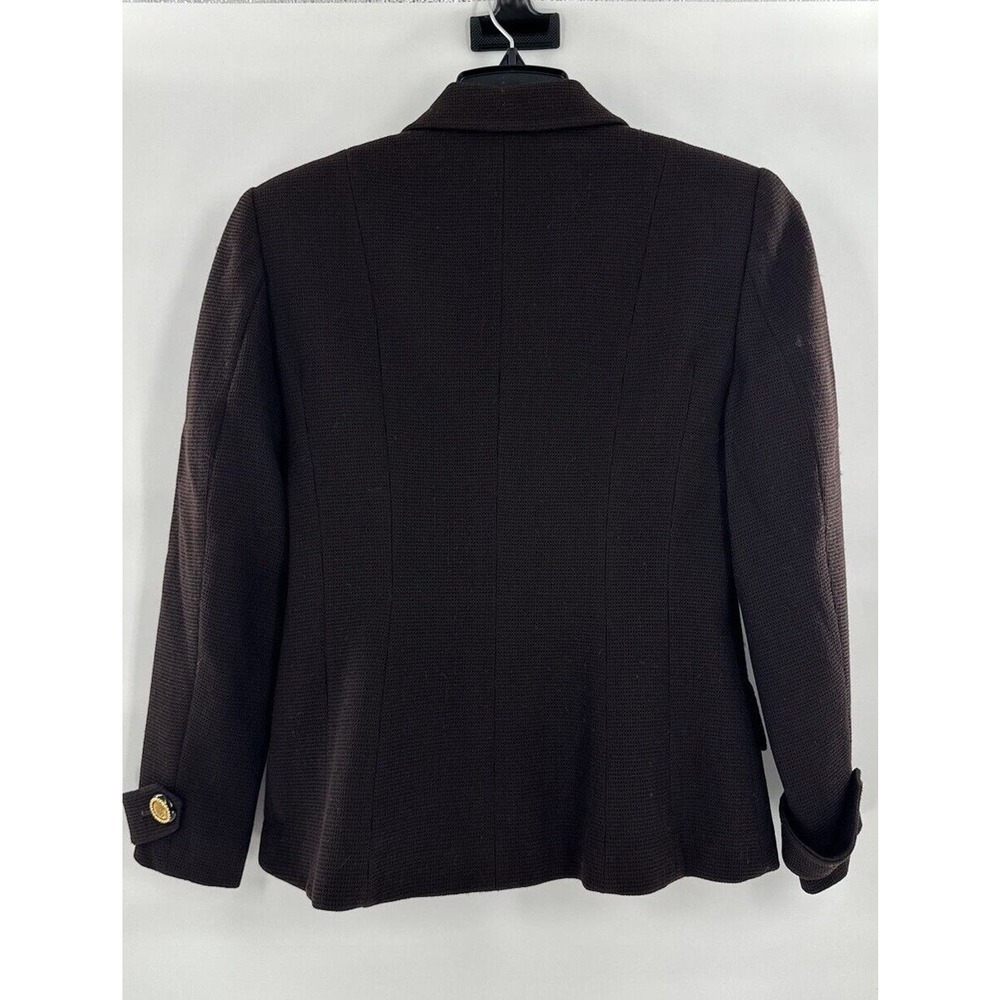 Ilie Wacs Blazer Knit Tweed Vtg Union Made Size 8 Career Office Classy Brown - Picture 4 of 10